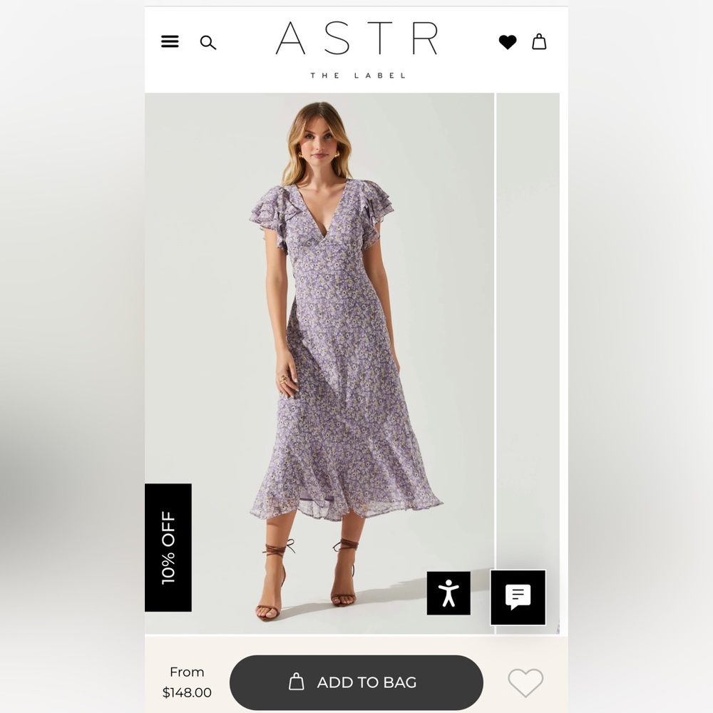 Astr The Label Celeste ruffle dress, size L